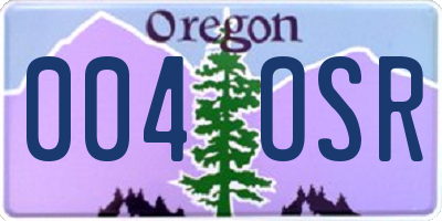 OR license plate 004OSR