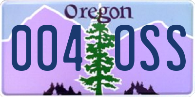 OR license plate 004OSS