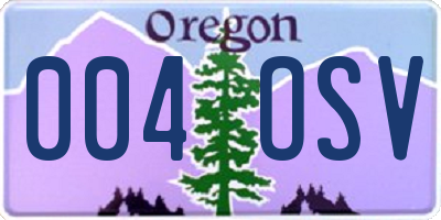 OR license plate 004OSV