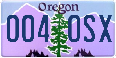 OR license plate 004OSX