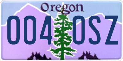 OR license plate 004OSZ