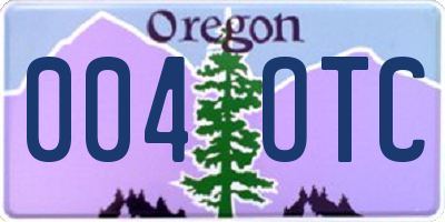 OR license plate 004OTC