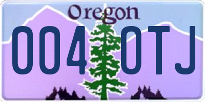 OR license plate 004OTJ