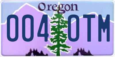 OR license plate 004OTM
