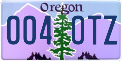 OR license plate 004OTZ