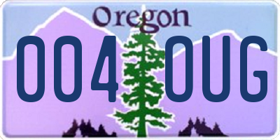 OR license plate 004OUG