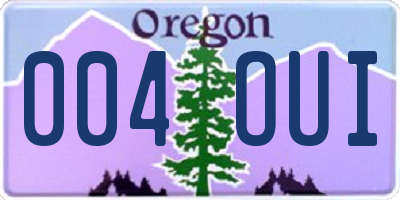 OR license plate 004OUI