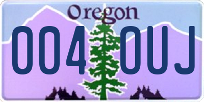 OR license plate 004OUJ