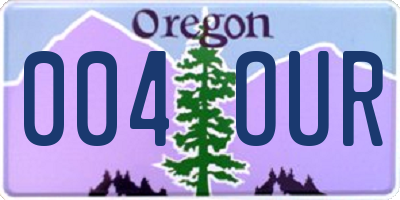OR license plate 004OUR