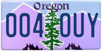 OR license plate 004OUY