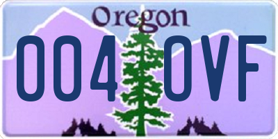 OR license plate 004OVF
