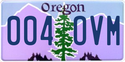 OR license plate 004OVM