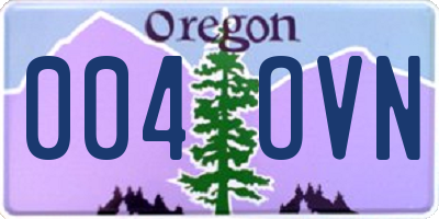 OR license plate 004OVN