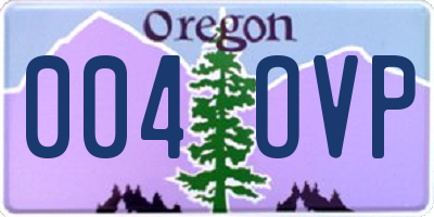 OR license plate 004OVP