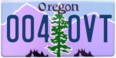 OR license plate 004OVT