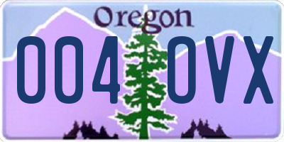 OR license plate 004OVX