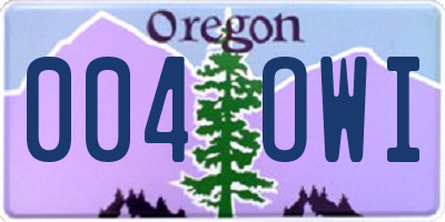 OR license plate 004OWI