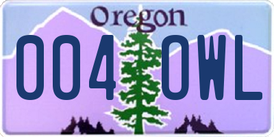 OR license plate 004OWL