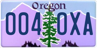 OR license plate 004OXA