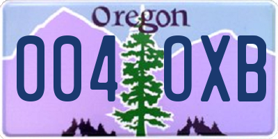 OR license plate 004OXB