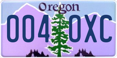 OR license plate 004OXC