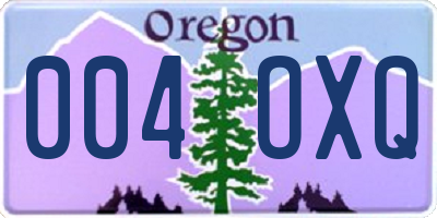 OR license plate 004OXQ