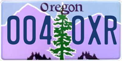 OR license plate 004OXR