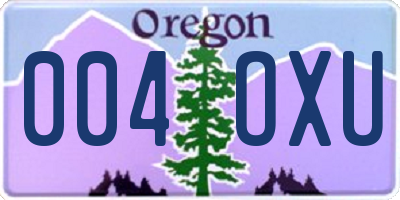 OR license plate 004OXU