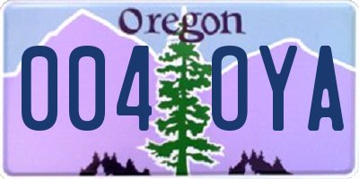 OR license plate 004OYA