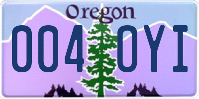 OR license plate 004OYI