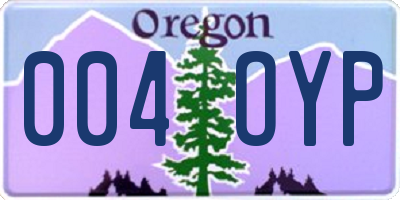 OR license plate 004OYP
