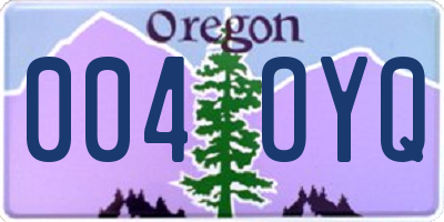 OR license plate 004OYQ