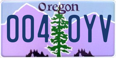OR license plate 004OYV