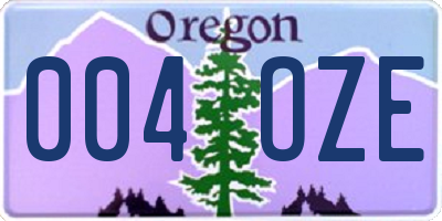 OR license plate 004OZE