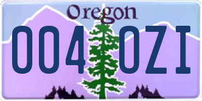 OR license plate 004OZI