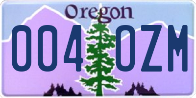 OR license plate 004OZM