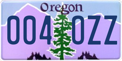 OR license plate 004OZZ