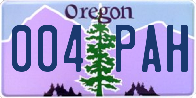 OR license plate 004PAH