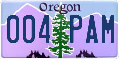 OR license plate 004PAM