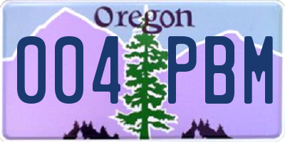 OR license plate 004PBM