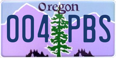 OR license plate 004PBS