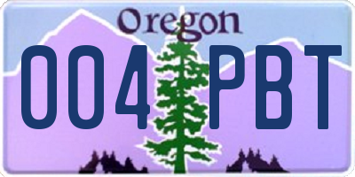 OR license plate 004PBT
