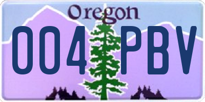 OR license plate 004PBV