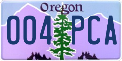 OR license plate 004PCA