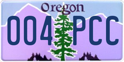 OR license plate 004PCC
