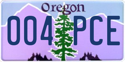OR license plate 004PCE