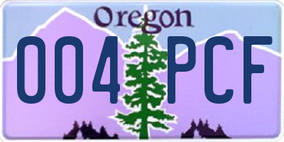 OR license plate 004PCF