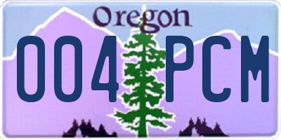 OR license plate 004PCM