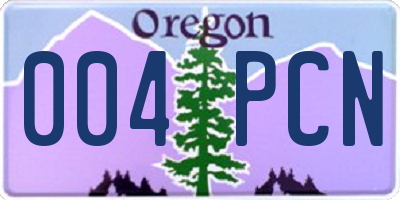 OR license plate 004PCN