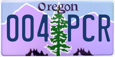 OR license plate 004PCR